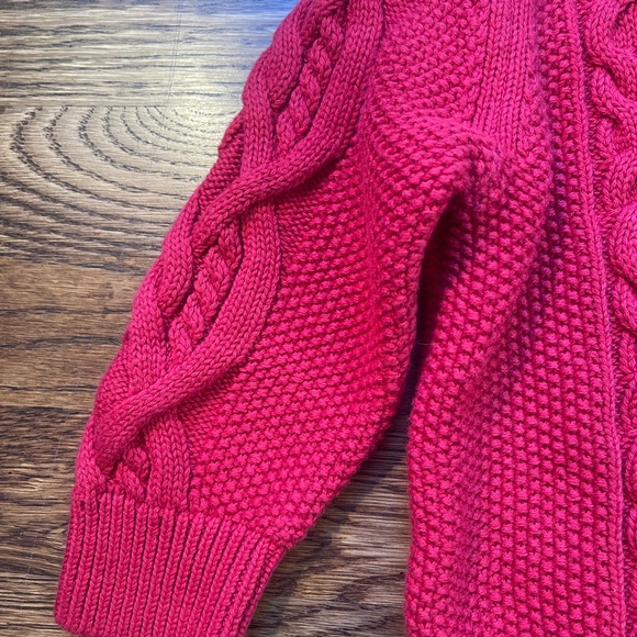 Baby GAP Kids Solid Christmas Holiday Red Cable Knit Sweater Size 18-24 Months - Picture 2 of 10